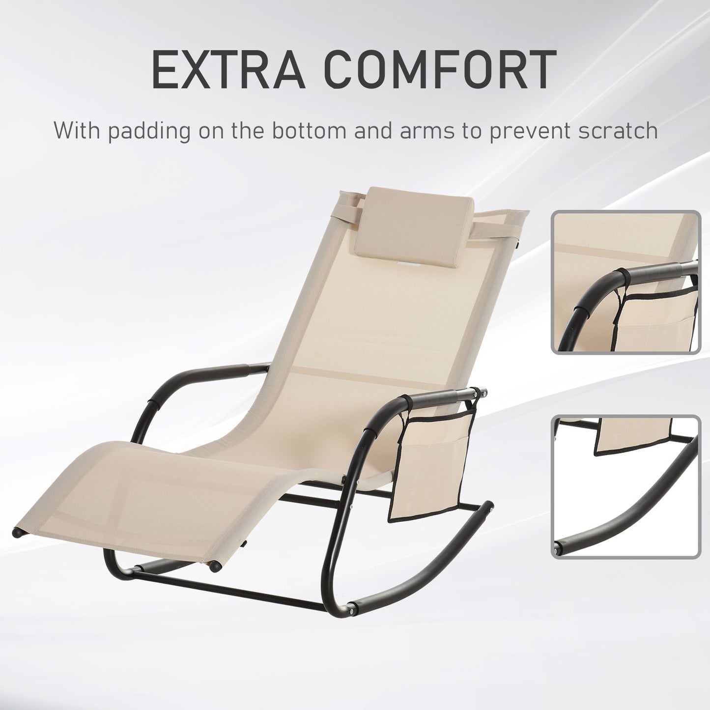 2PCs Outdoor Garden Rocking Chair