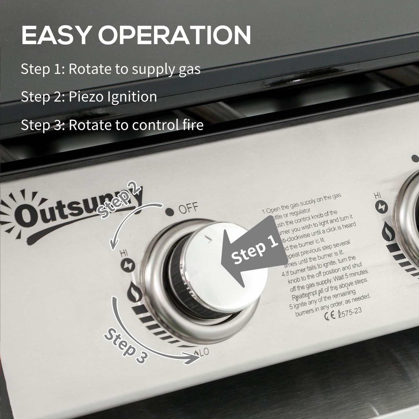 3 Burner Gas Plancha BBQ Grill with Lid