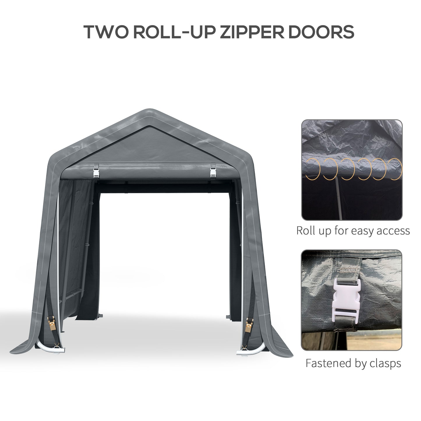 9 X 7.5ft Temporary Outdoor Equipment Shed
