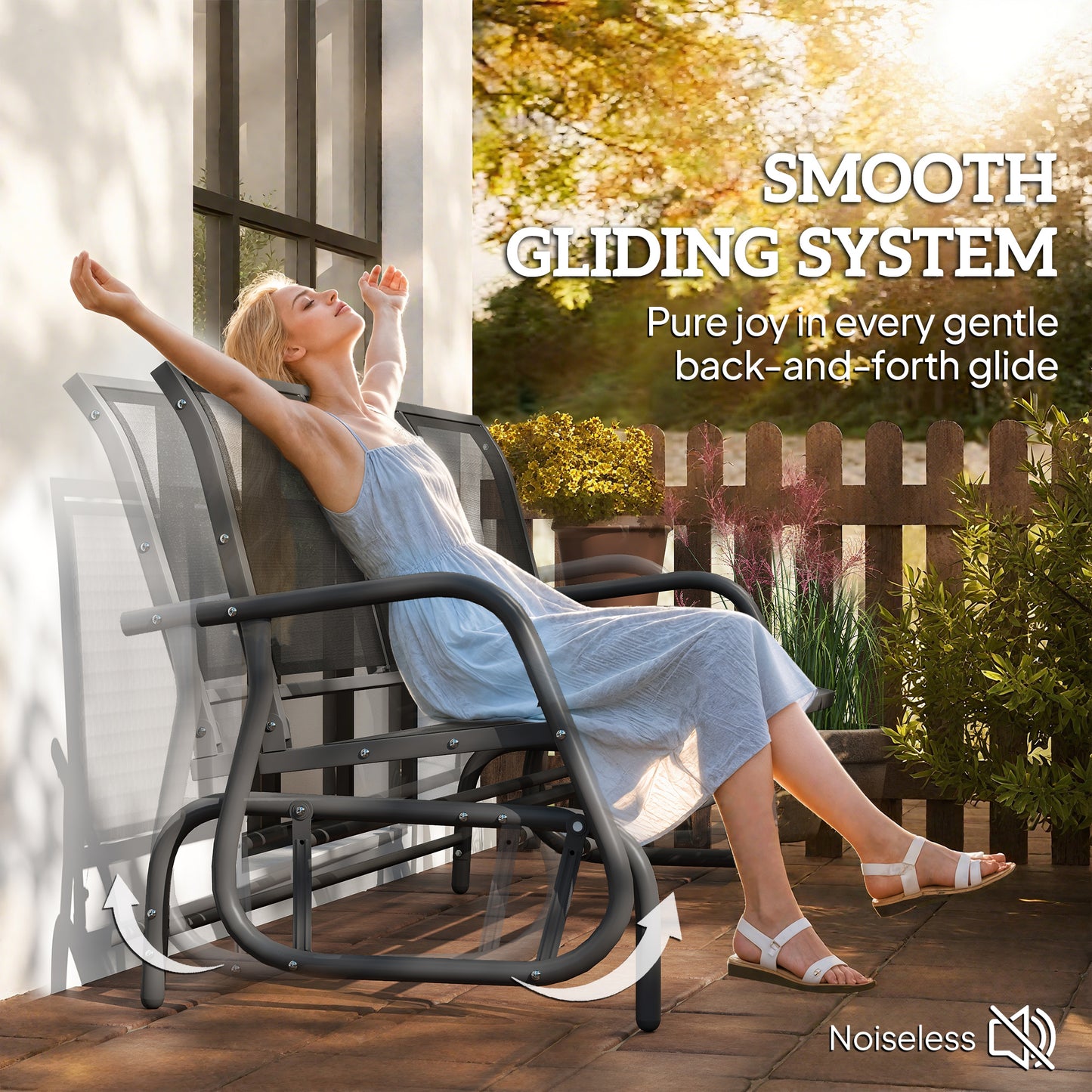3-Seat Glider Rocking Chair