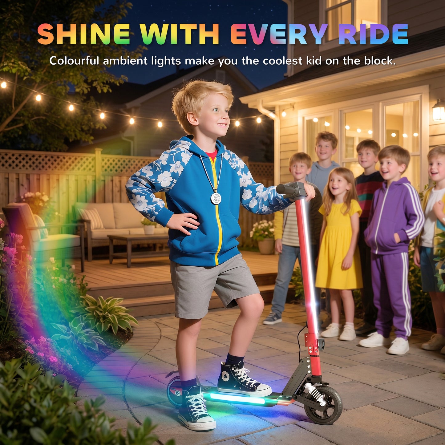 Folding Electric Scooter for Kids, with Dual Brakes