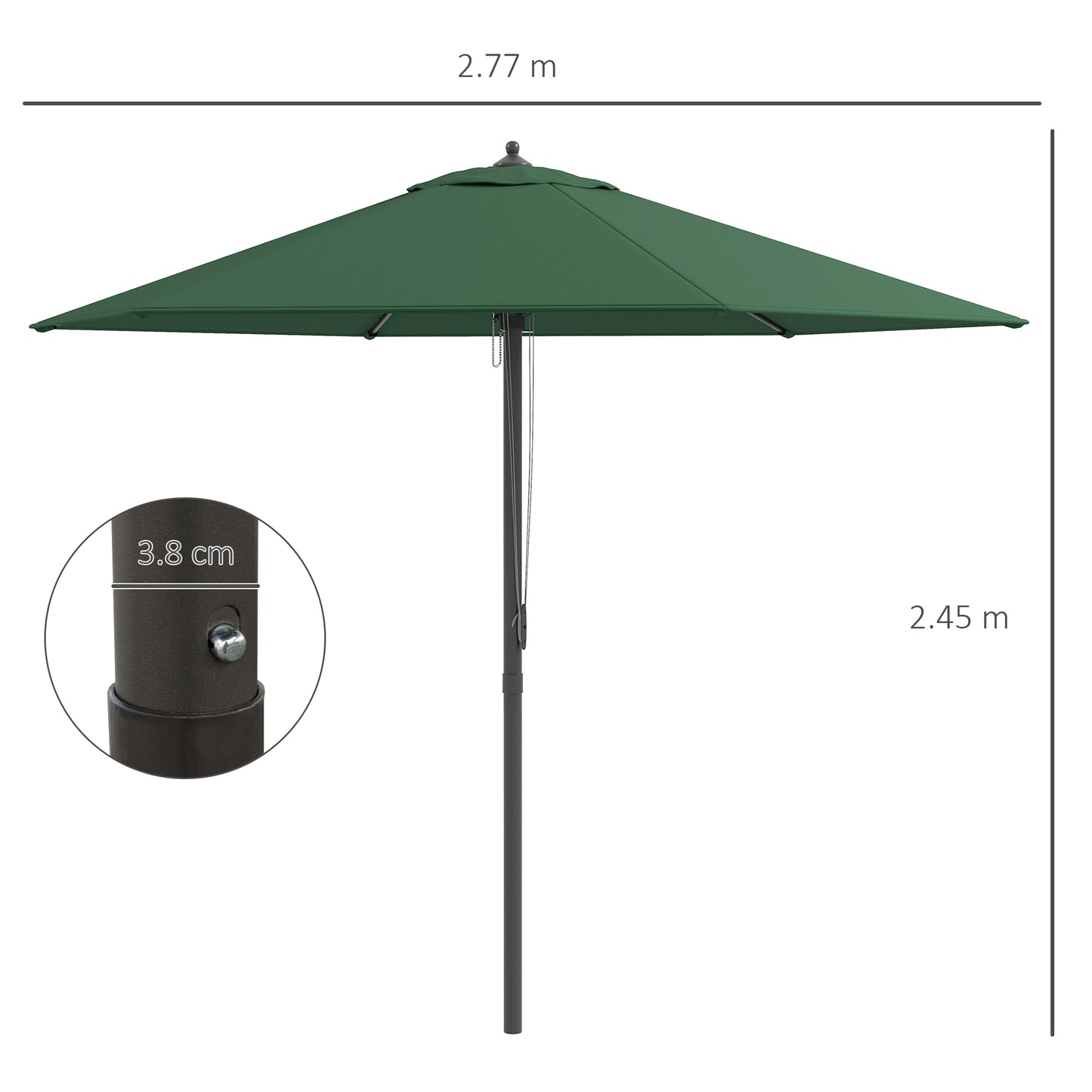 2.8m Garden Parasol Umbrella