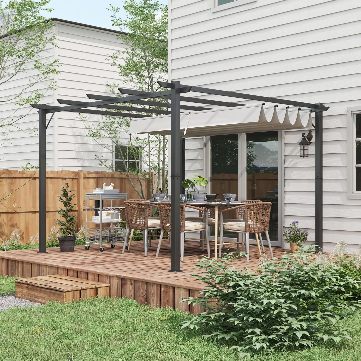 3 x 3(m) Aluminium Pergola Canopy Gazebo Awning Outdoor Garden Sun