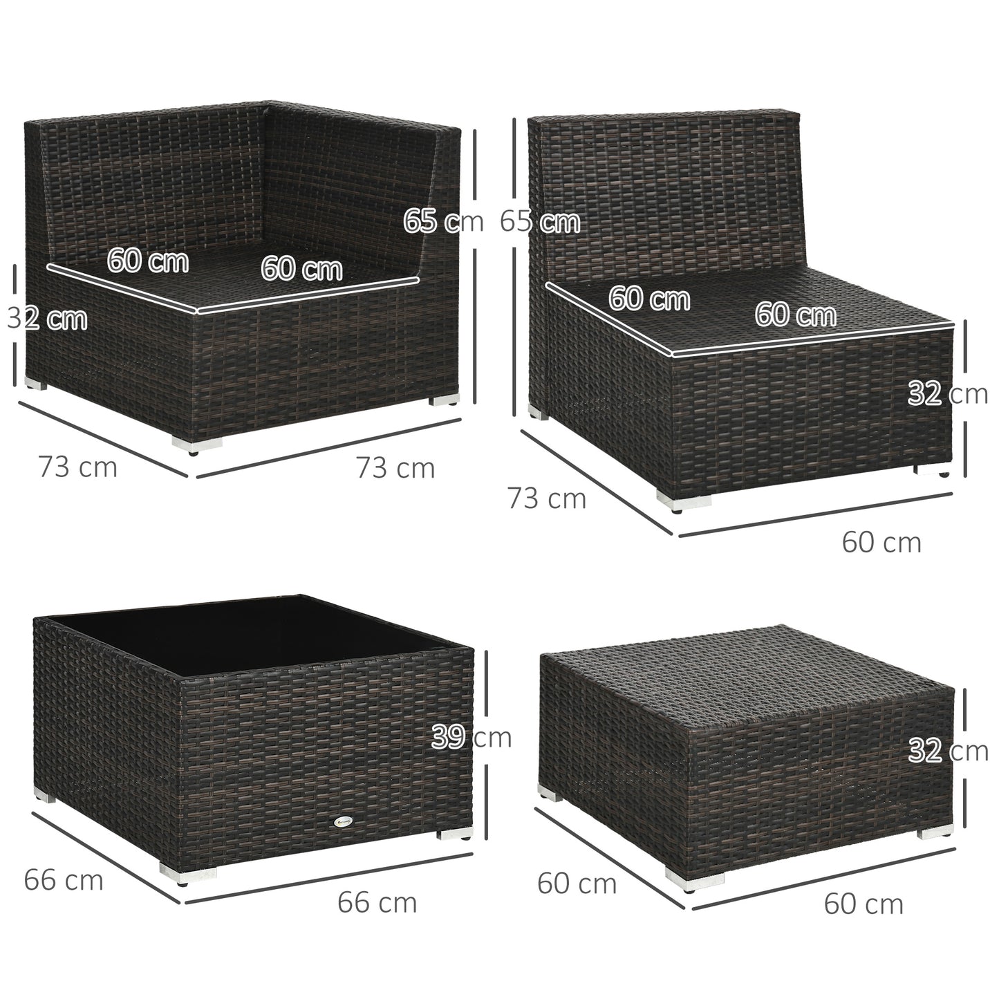 7-Seater PE Rattan Corner Sofa Set, Garden Furniture Set