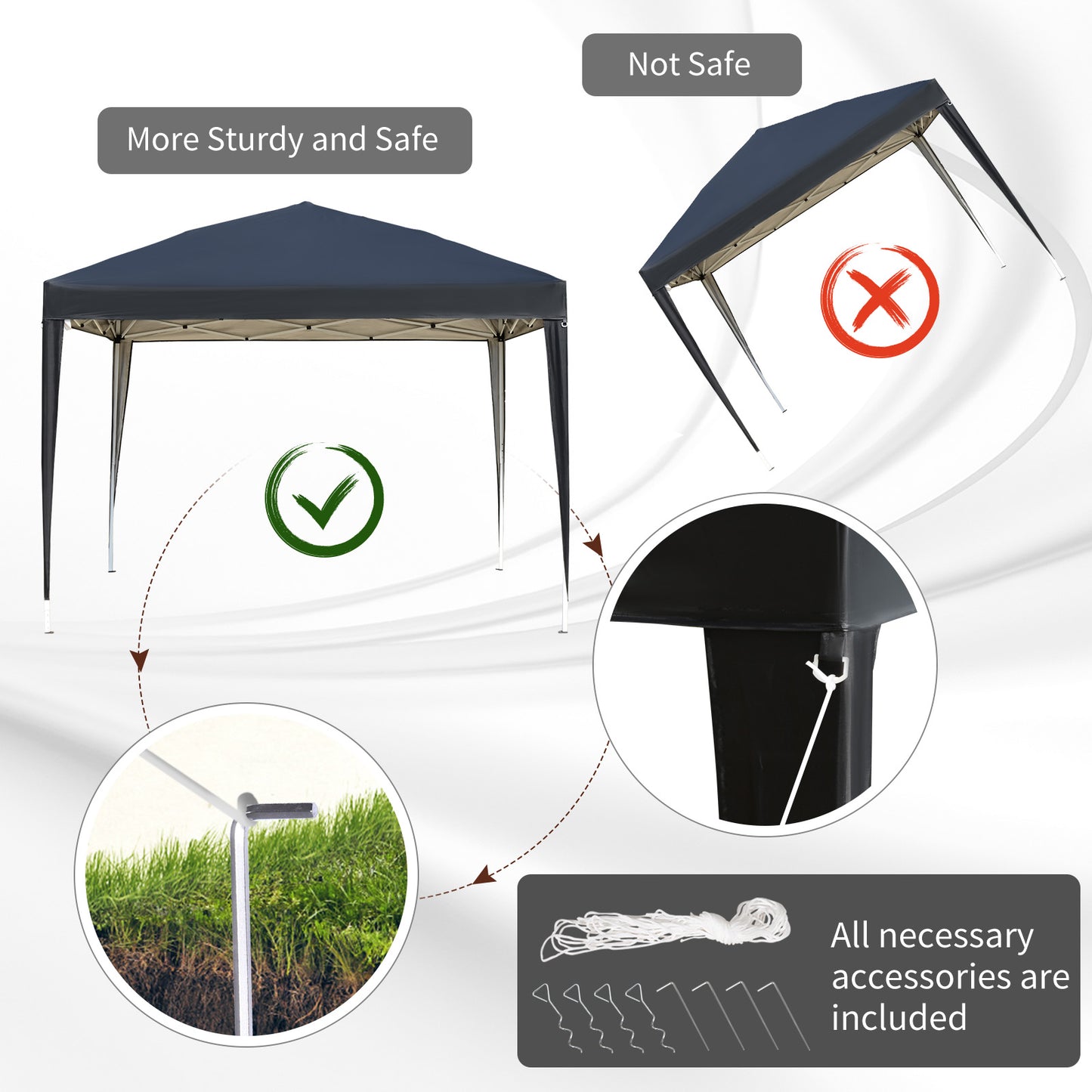 3 x 3M Garden Pop Up Gazebo Height Adjustable Marquee Party Tent