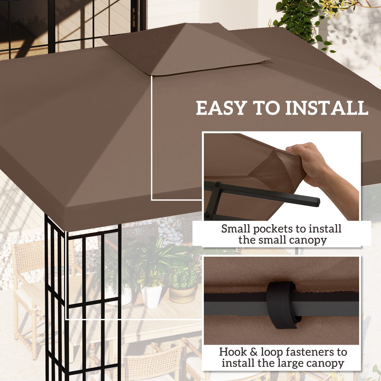 3x3 m Double-Tier Canopy Top Replacement