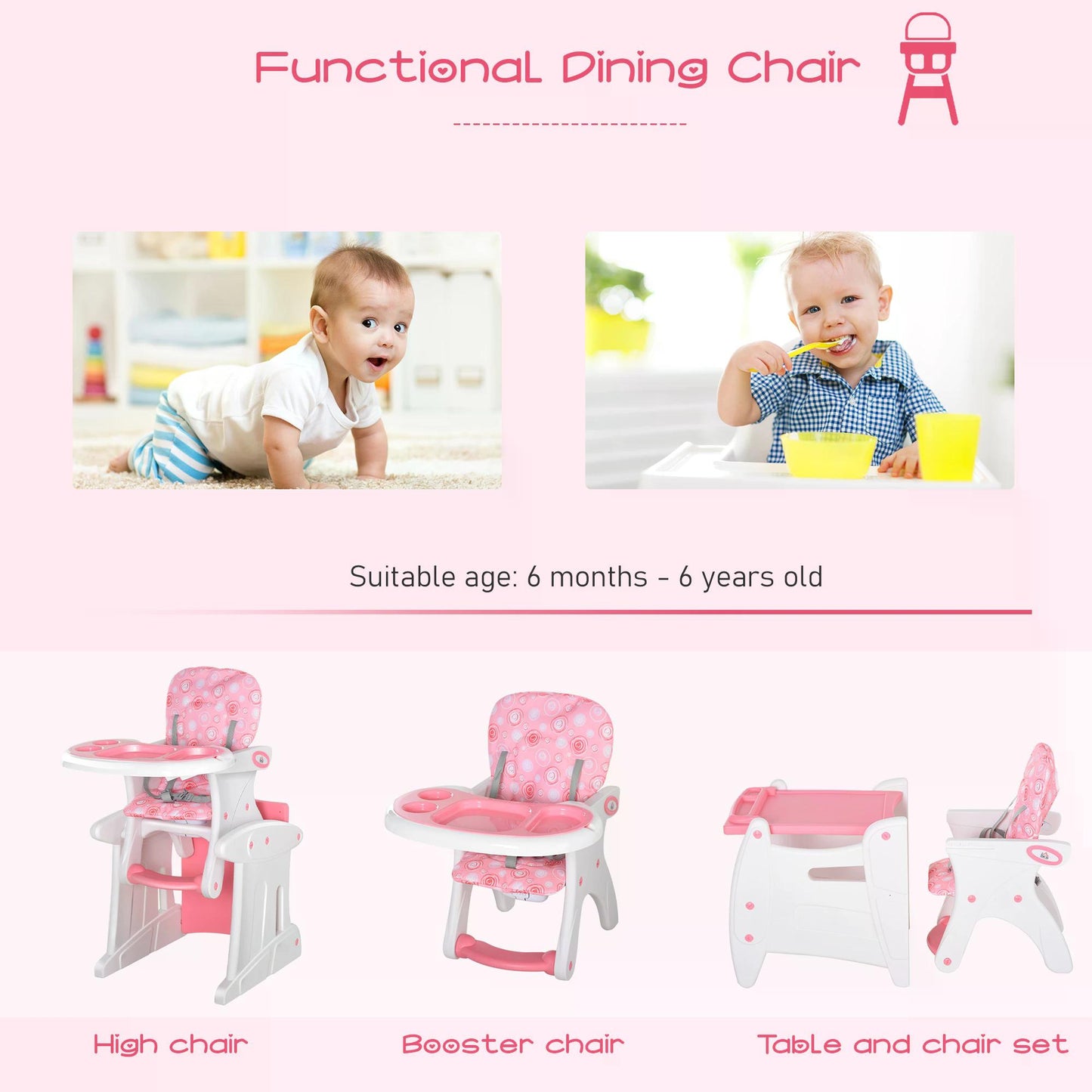 HDPE 3-in-1 Baby Booster High Chair