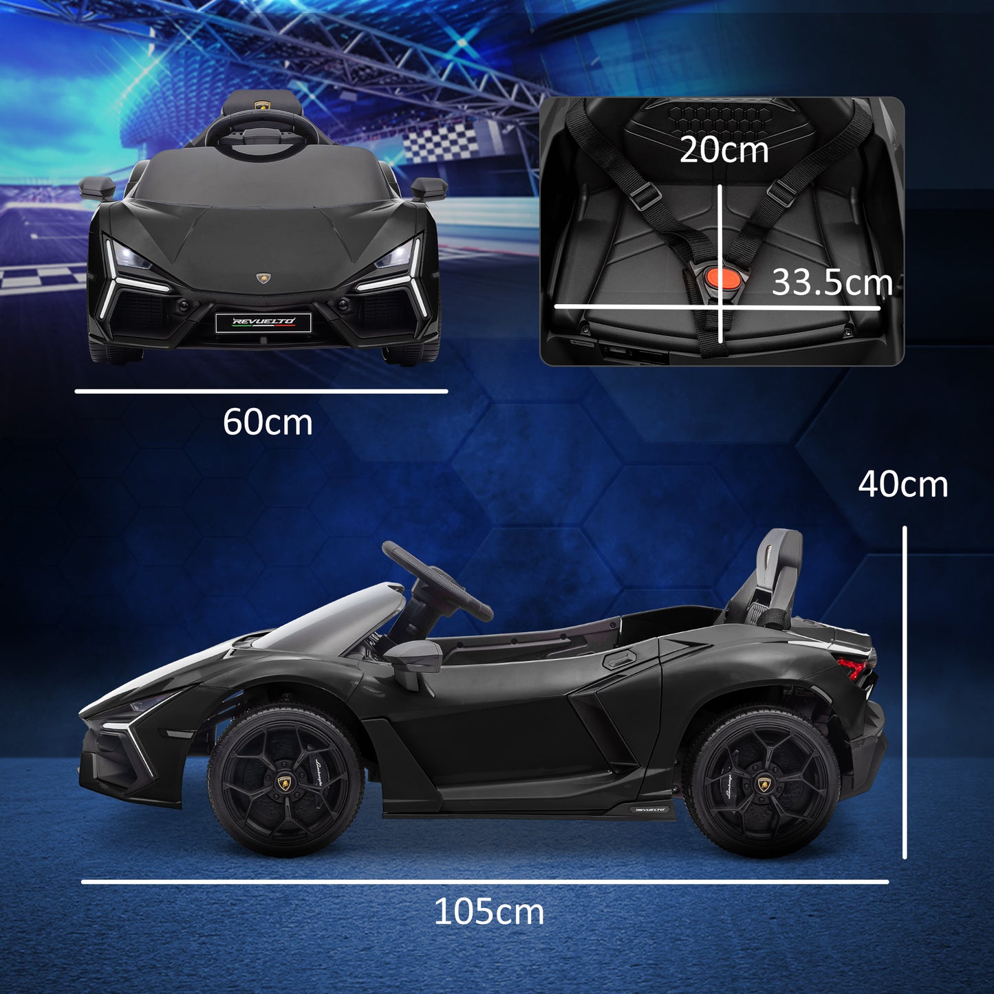 Lamborghini Revuelto Licensed 12V Ride on Car w/ Butterfly Doors