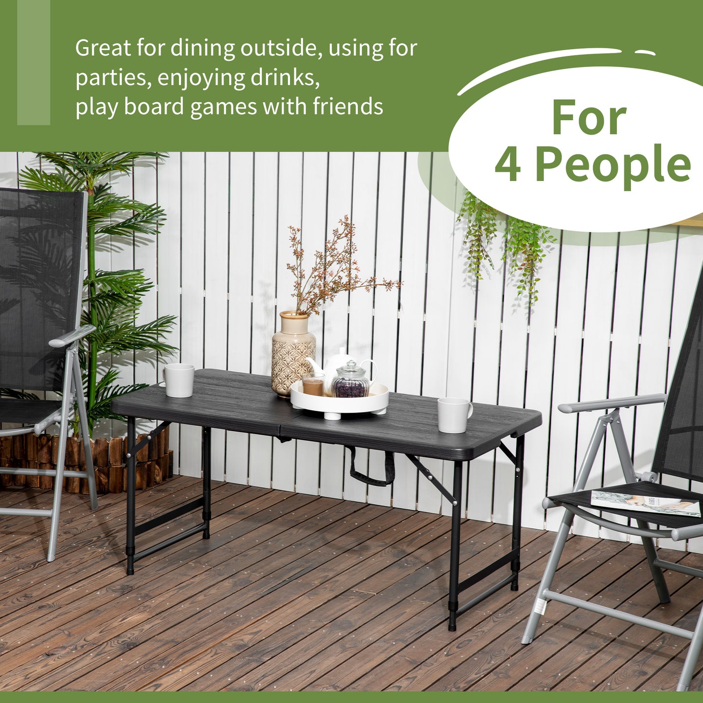 Foldable Patio Dining Table for 4
