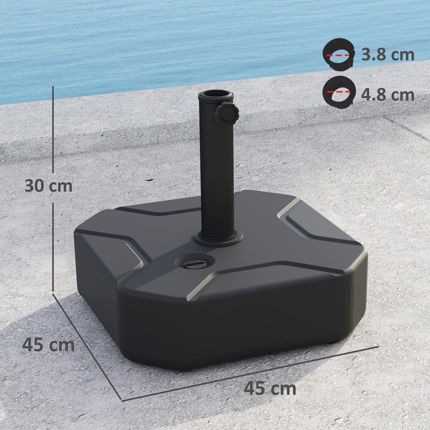 Square Garden Parasol Base
