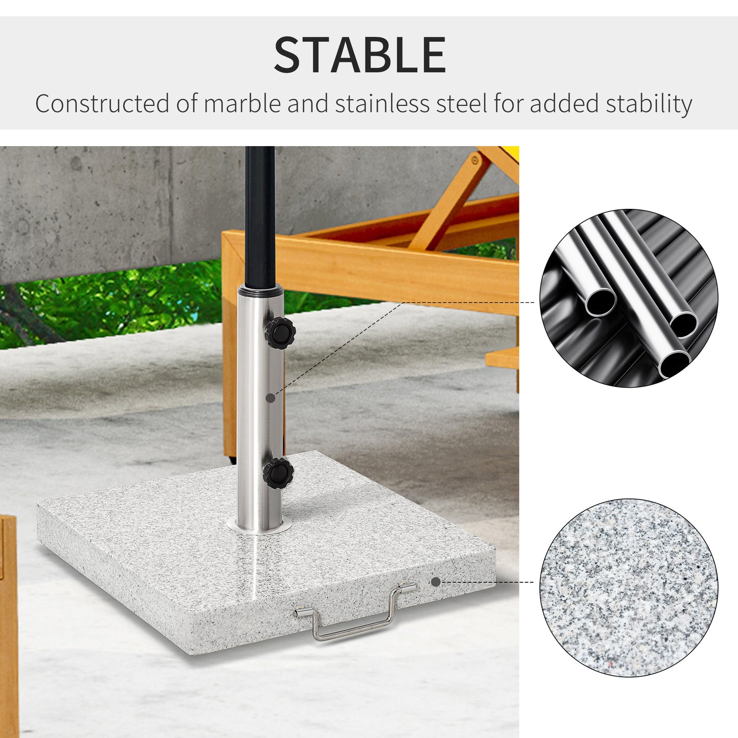 25kg Garden Umbrella Base Durable Parasol Holder Patio Furniture