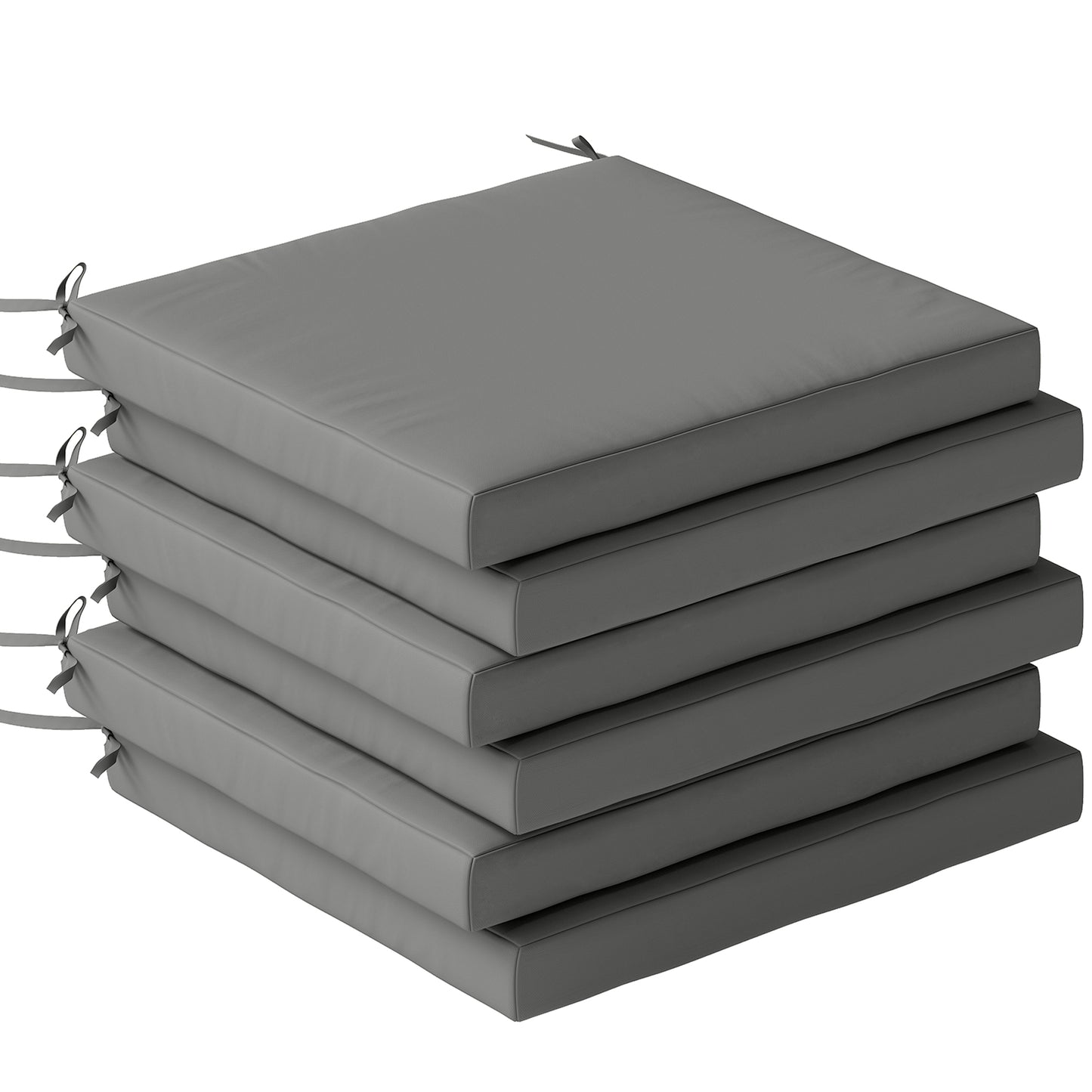 Set of 6 Outdoor Seat Cushions with Machine Washable Cover