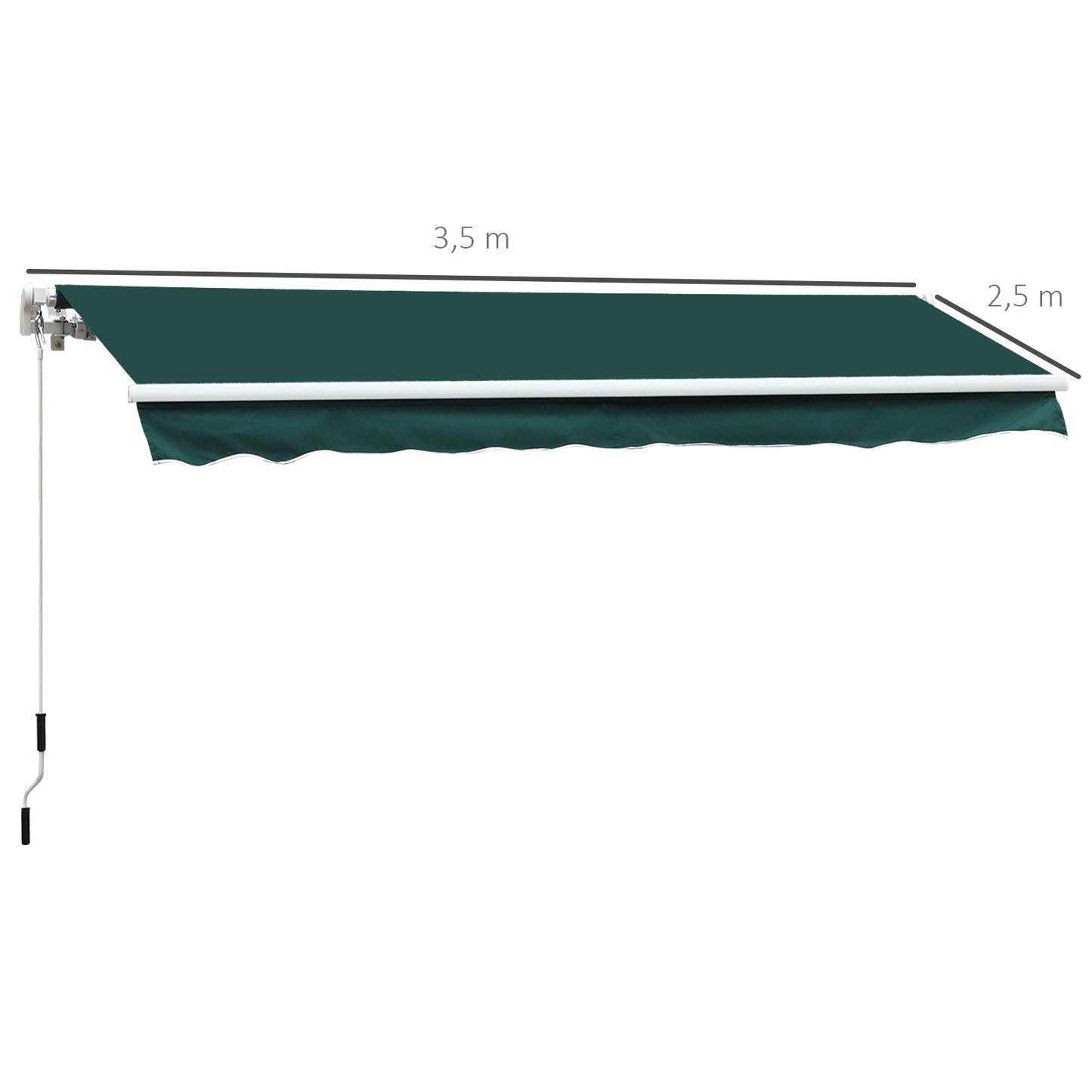 Manual Retractable Awning, 3.5x2.5 m