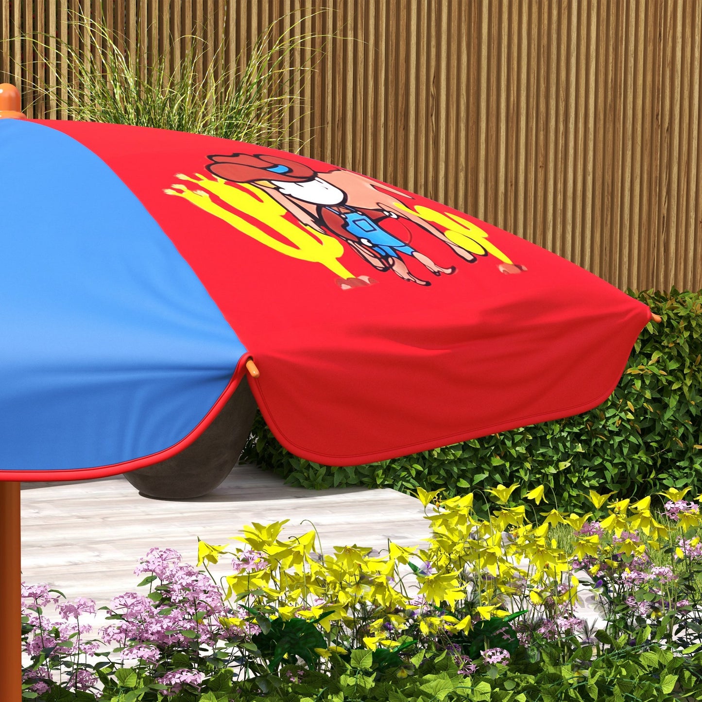 4 Piece Kids Garden Furniture Set with Adjustable Canopy