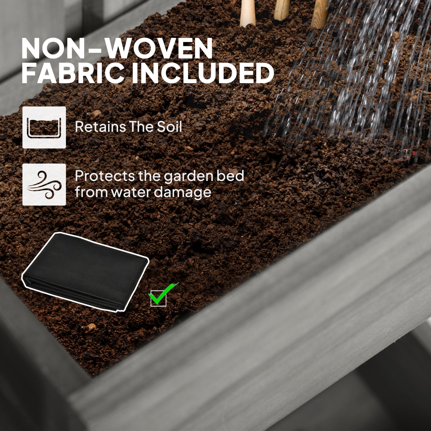 Wall-mounted Wooden Garden Planters with Trellis