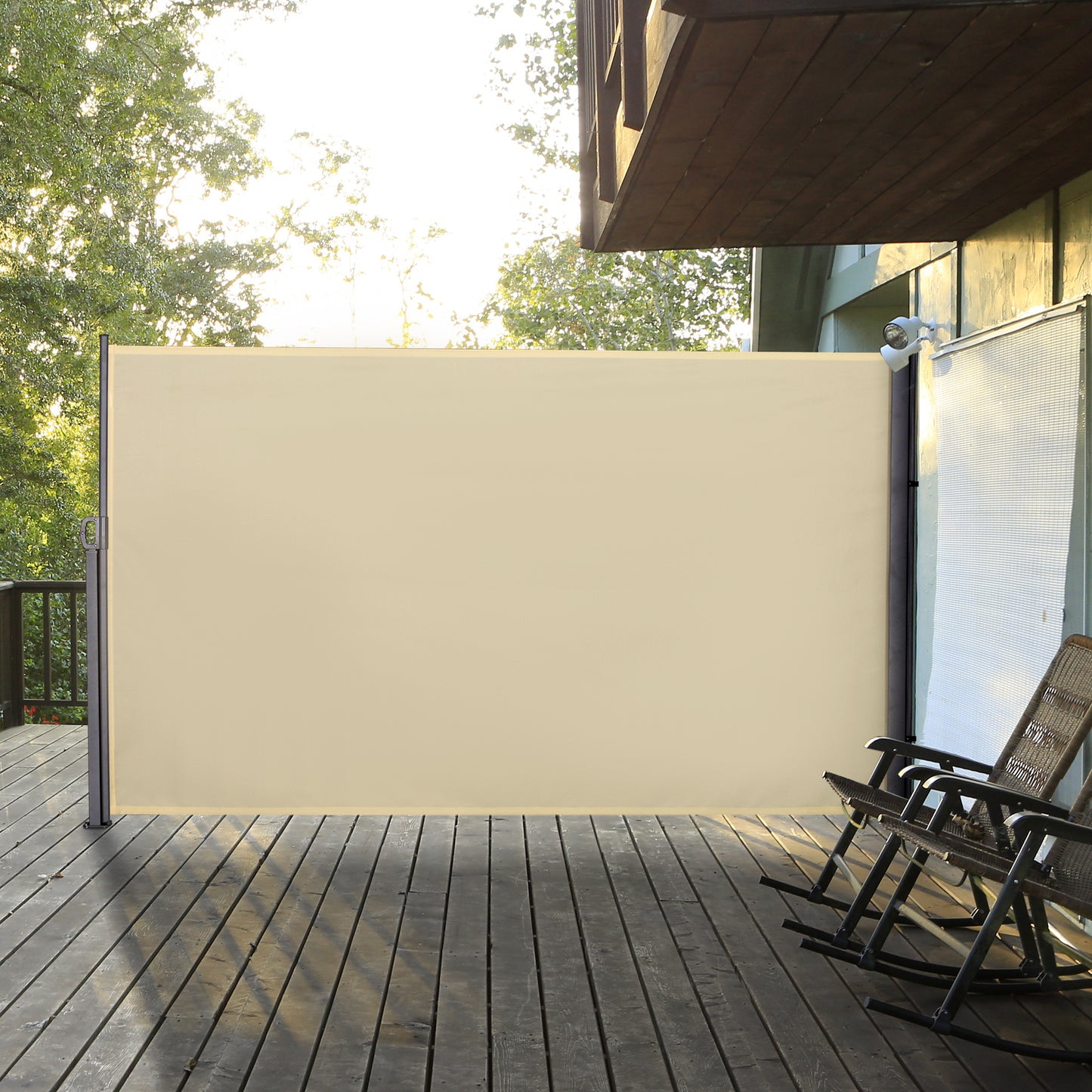 Retractable Sun Side Awning Screen Fence Patio Garden Wall Balcony (5)