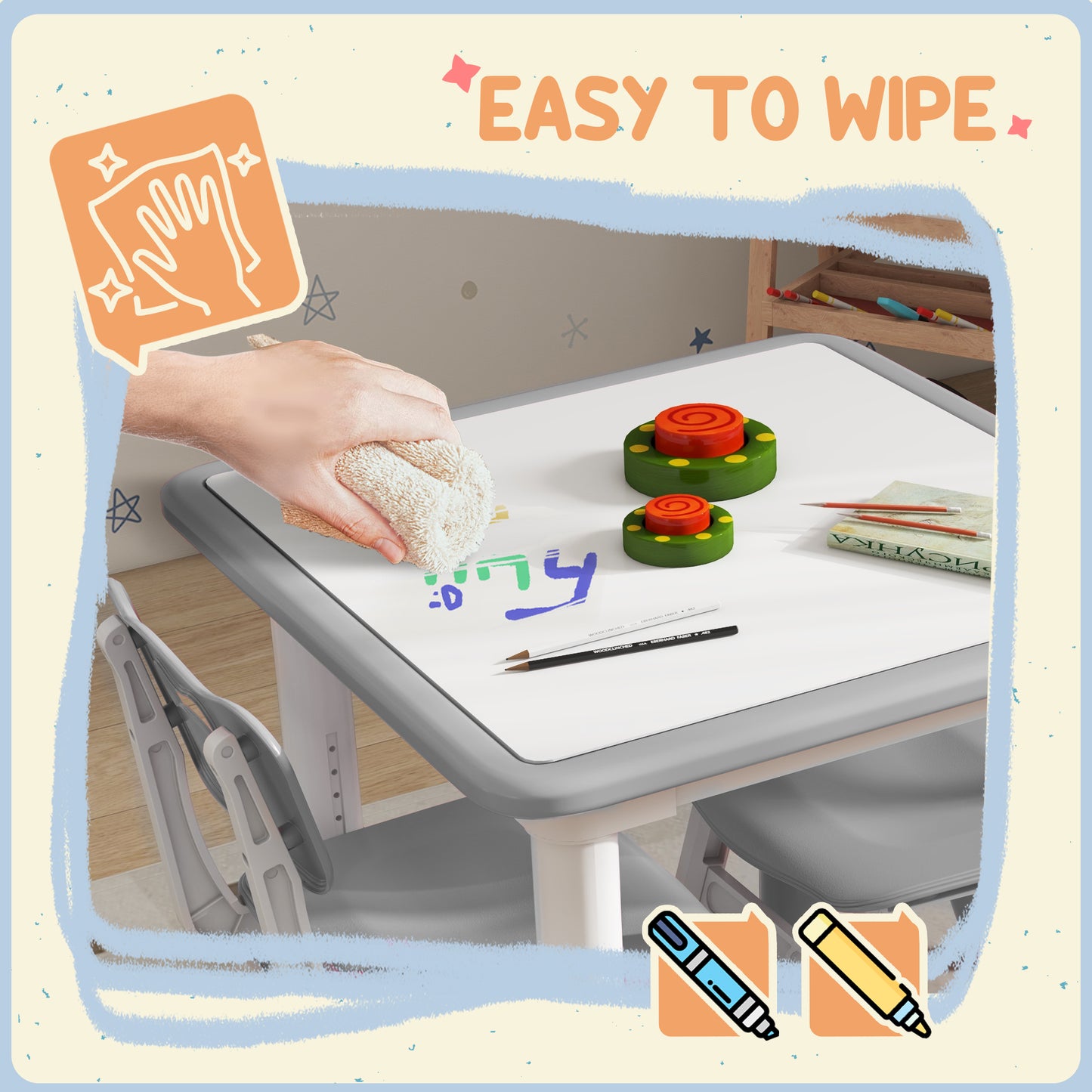 Height Adjustable Toddler Table and Chair Set (1)
