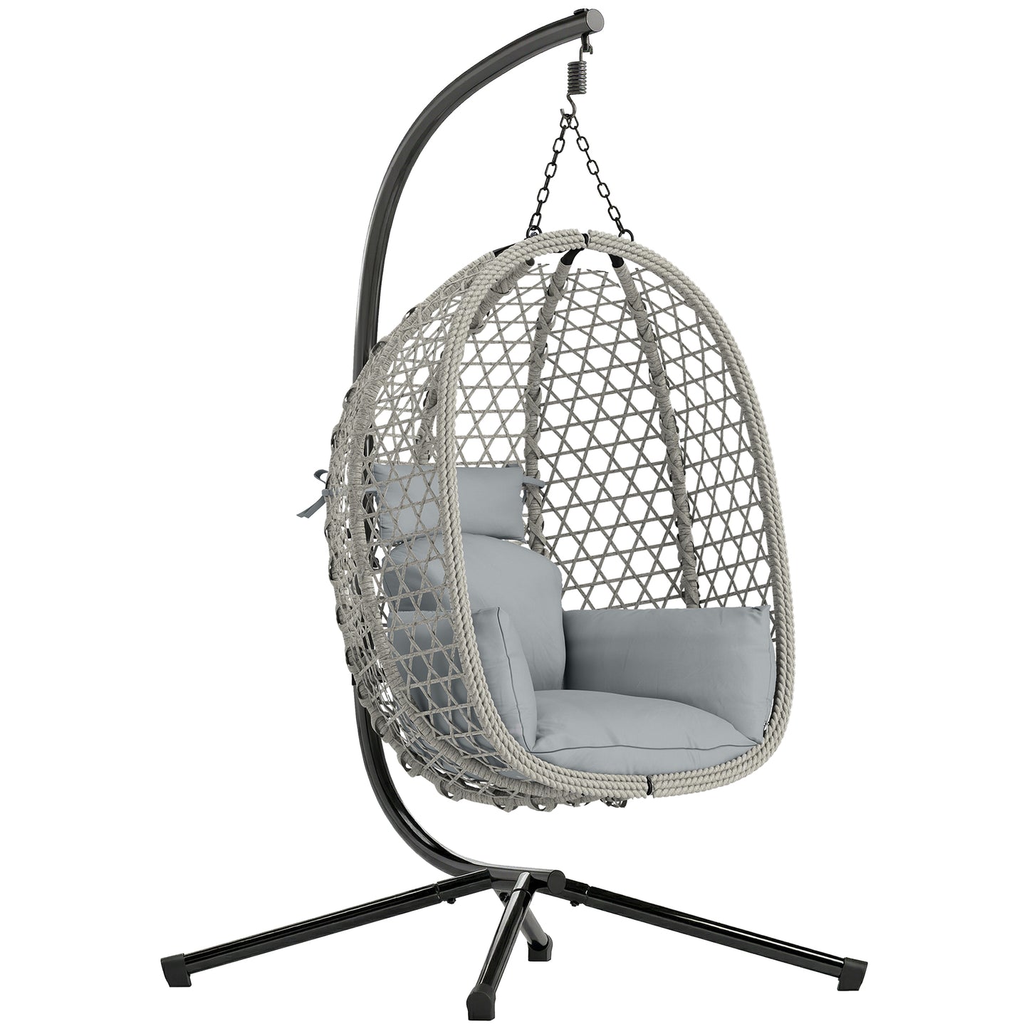 Hanging Egg Chair, Indoor Outdoor Rattan Hammock Swing Chair