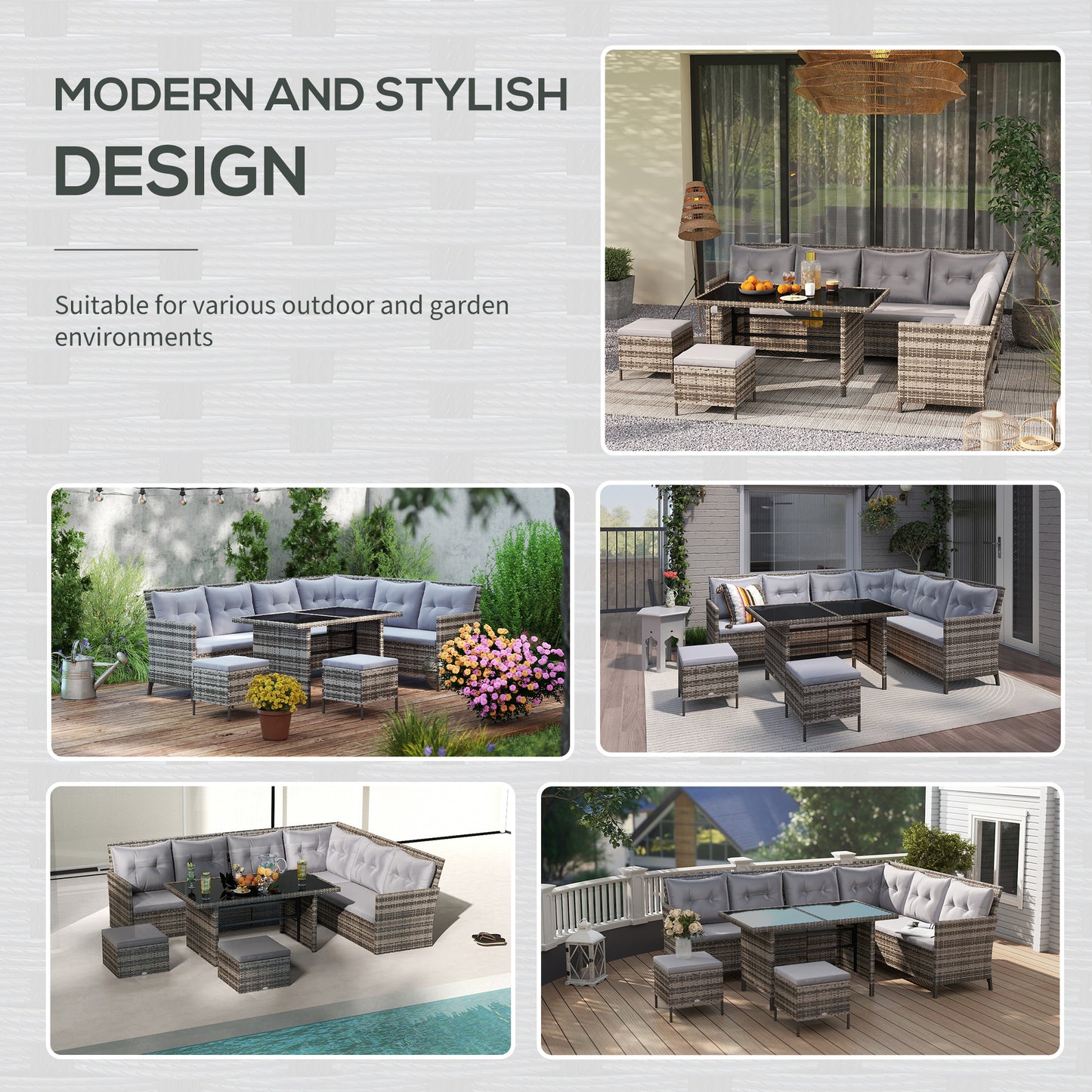 8 Seater Rattan Sofa Set, Rattan Garden Furniture Set