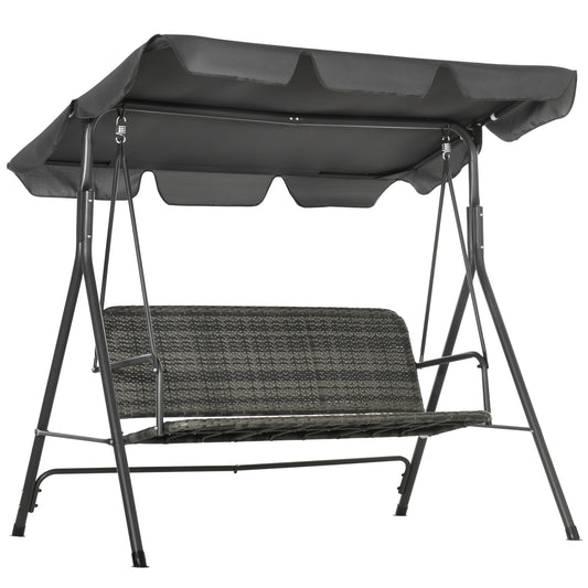 3-Seater Outdoor PE Rattan Swing Chair