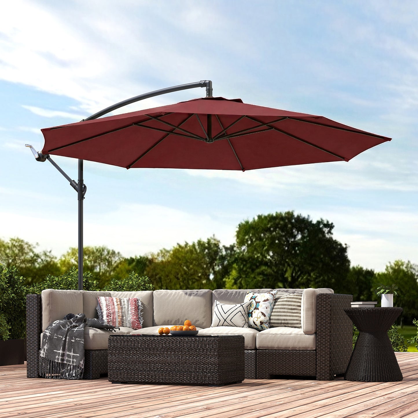 3 m Overhanging Cantilever Parasol, with Cross Base