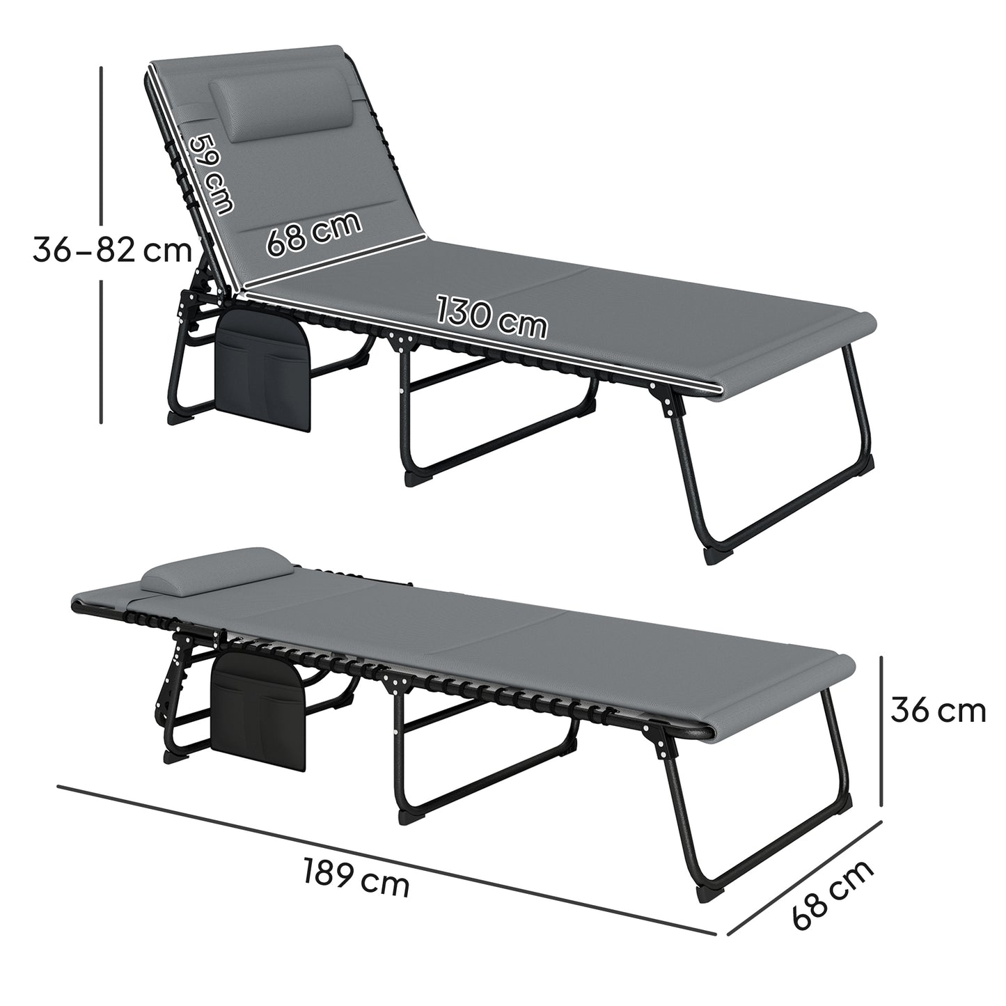 Set of Two Reclining Sun Loungers (4)