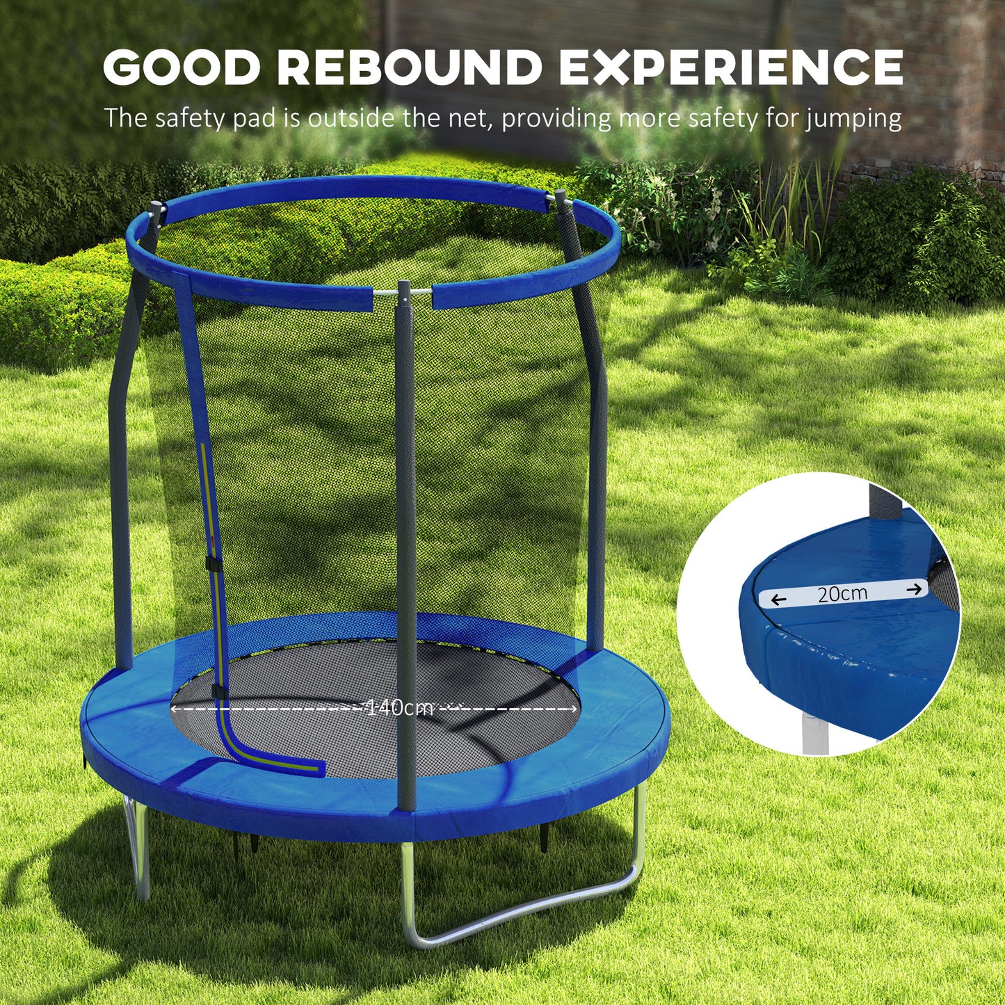 6ft Trampoline with Safety Enclosure Net