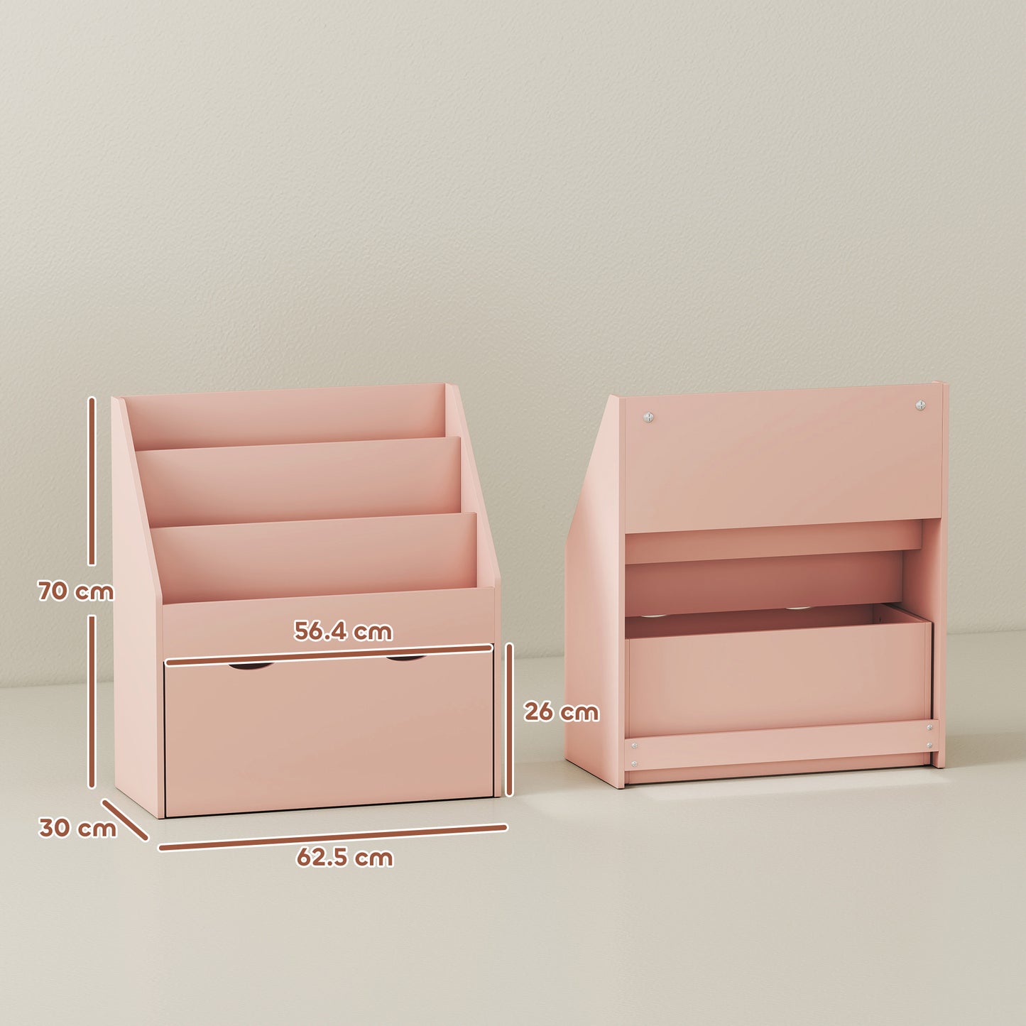 Bookcase for Kids with Shelves, Drawer, Bookcase for Bedroom, Playroom