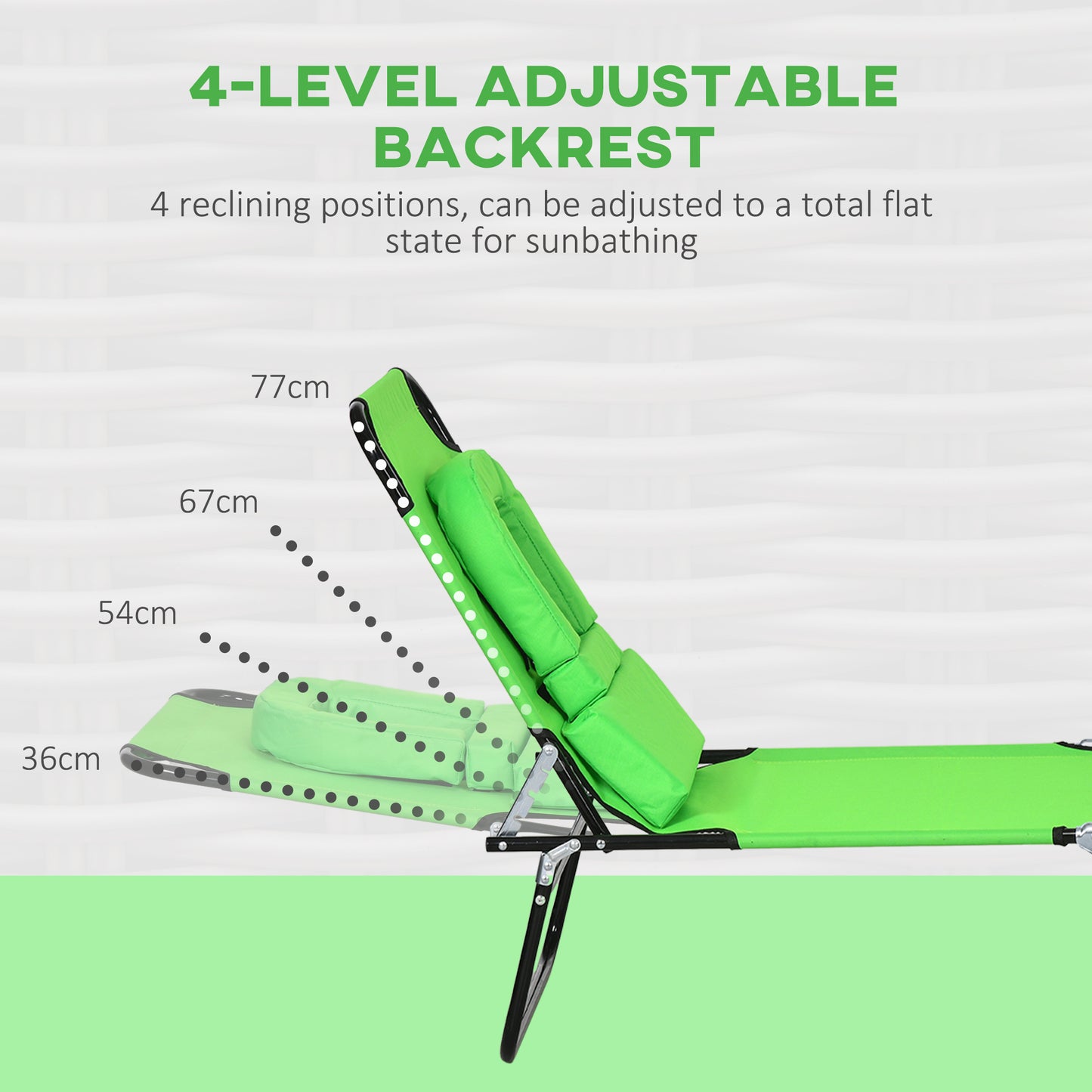 Folding Sun Loungers Set of 2 with Face Hole