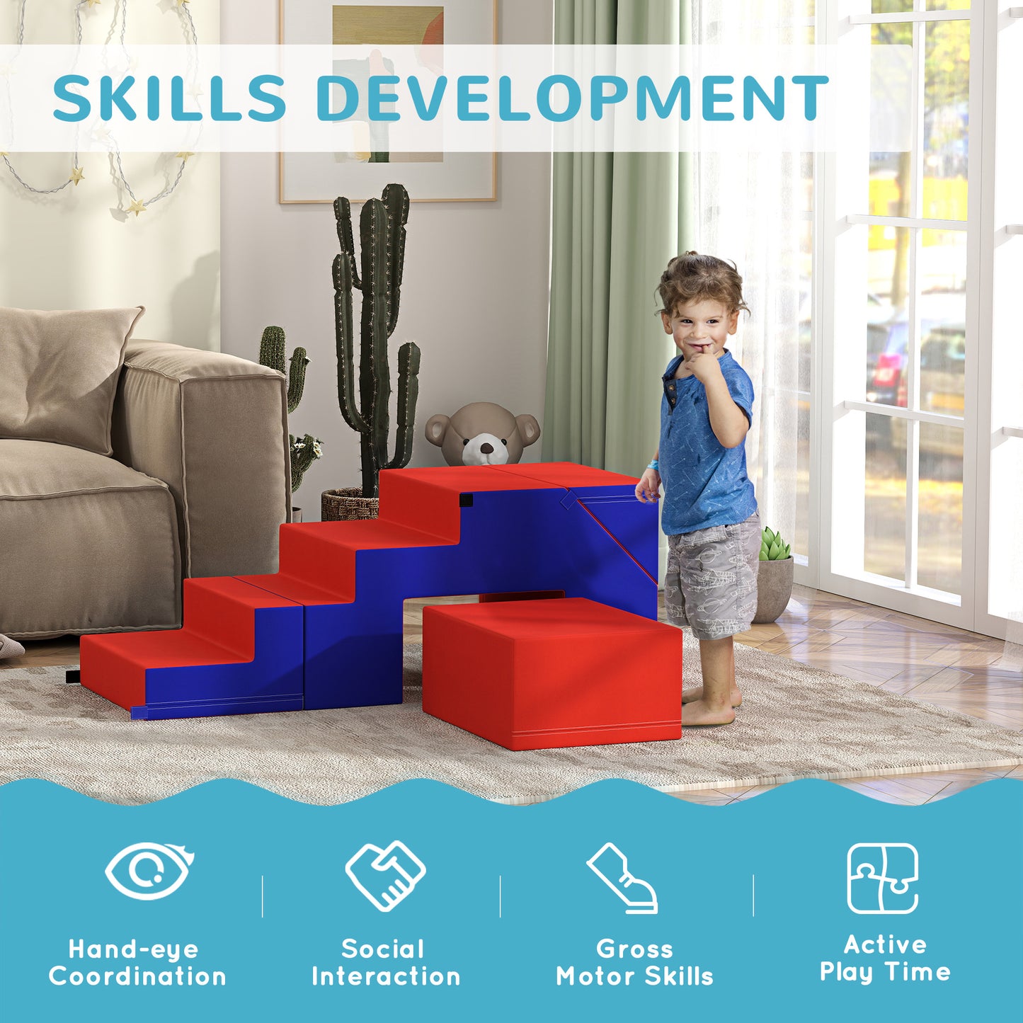 2-piece Soft Play Set, Baby Foam Climber Block for Toddler 1-3 Years