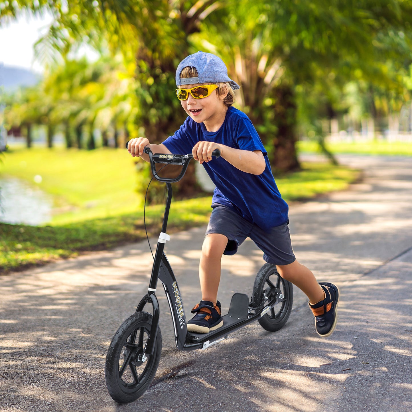 Kids Scooter Kick Scooter, with 12" EVA Tyres, Rear Brake