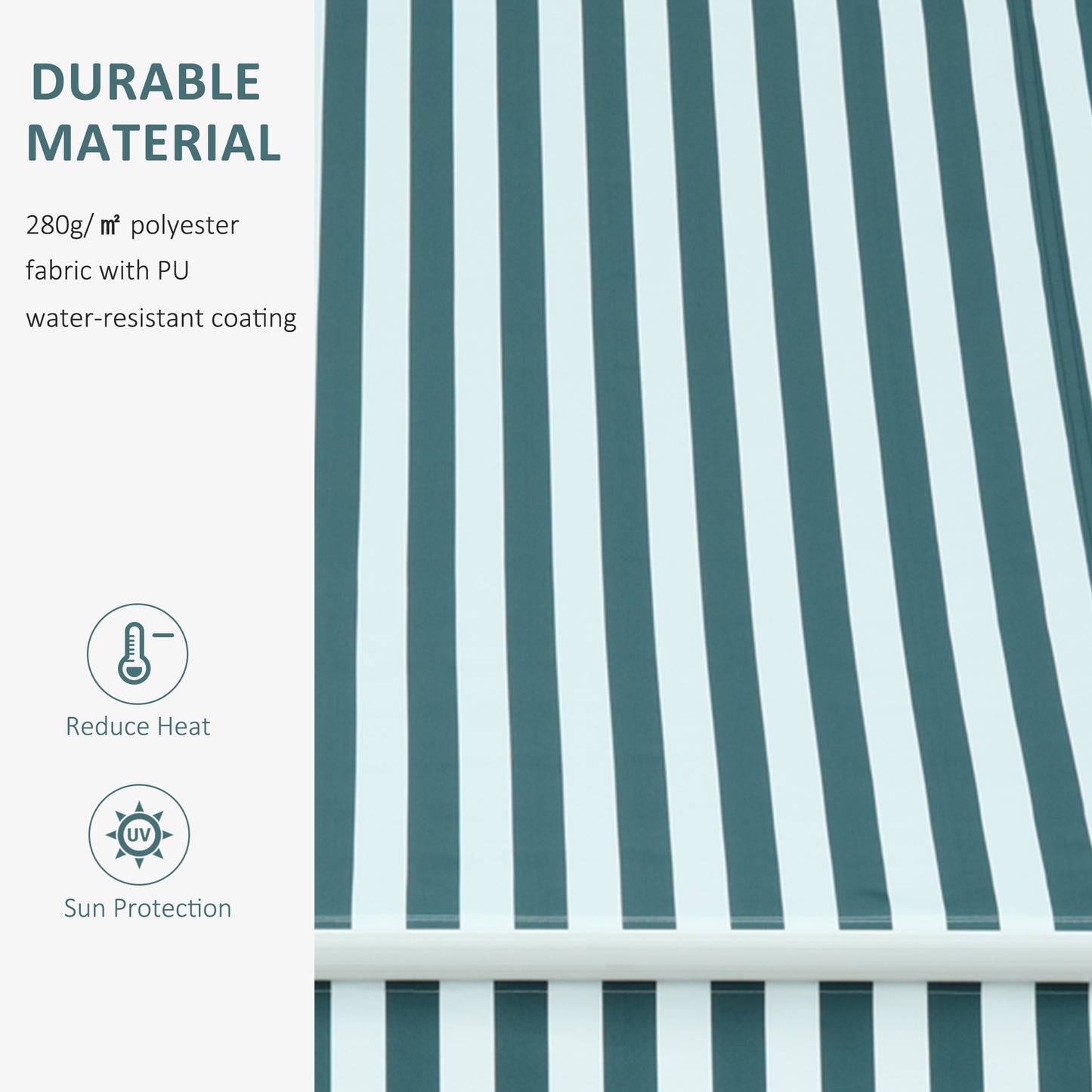 3 x 2.5m Patio Awning, Anti-UV and Waterproof Sun Shade Canopy