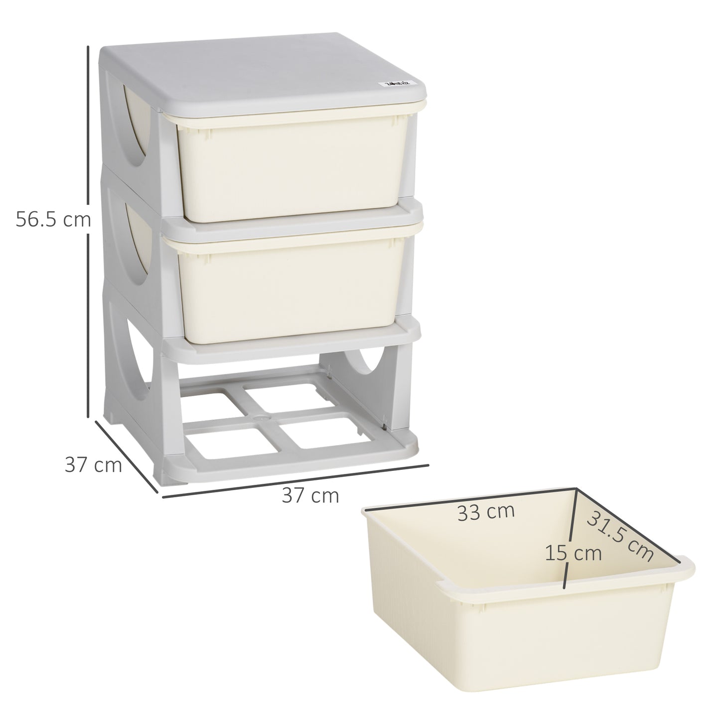 Three-Tier Kids Storage Boxes, with Three Drawers
