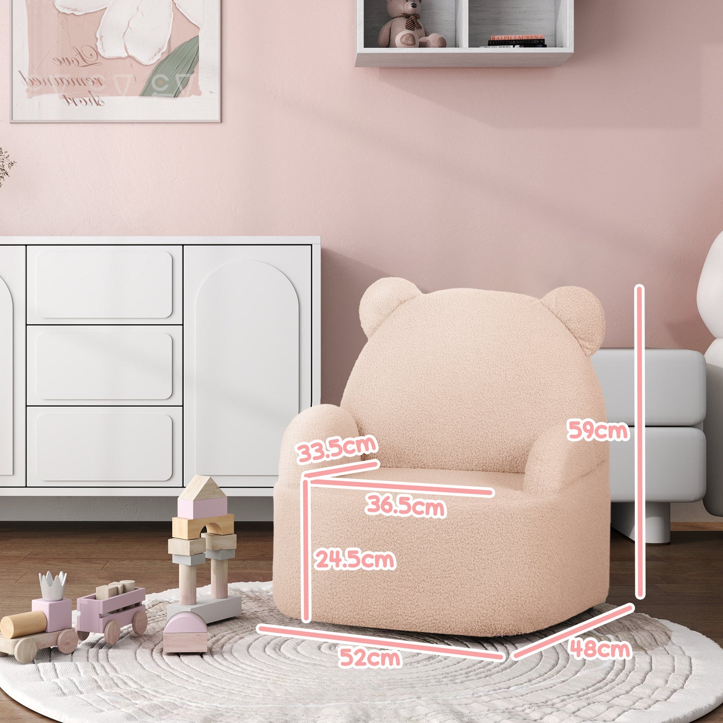Kids Armchair, Bear Shaped Toddler Chair