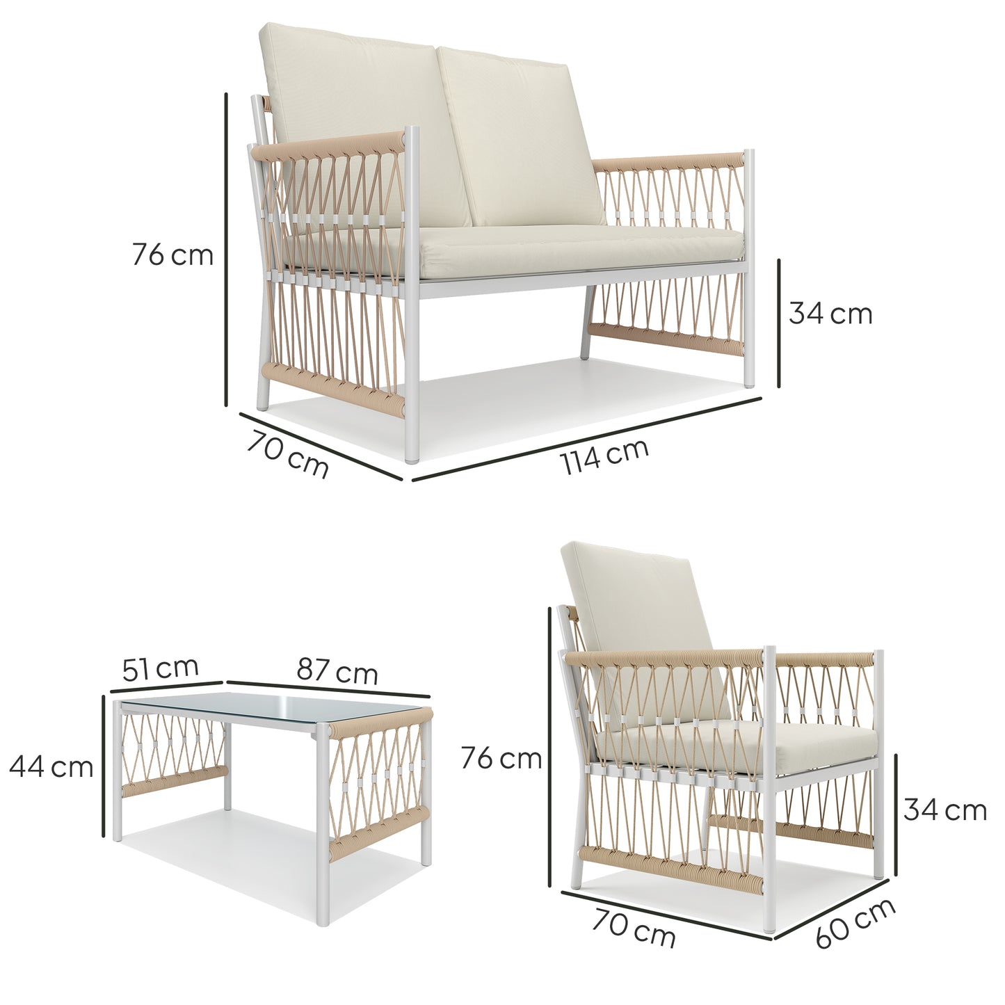 4 Piece Rattan Garden Furniture Set (1)