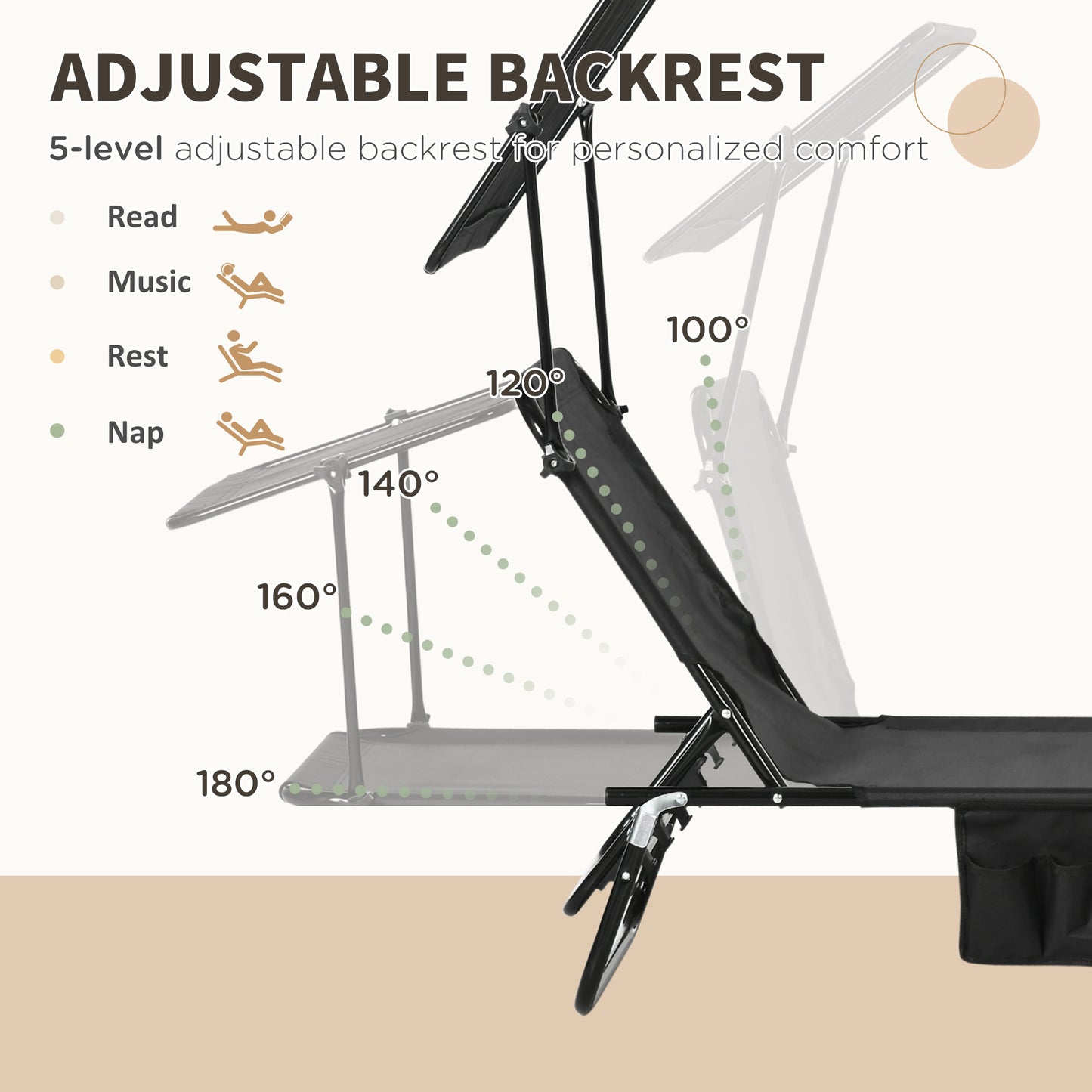 Set of Two Folding Sun Loungers