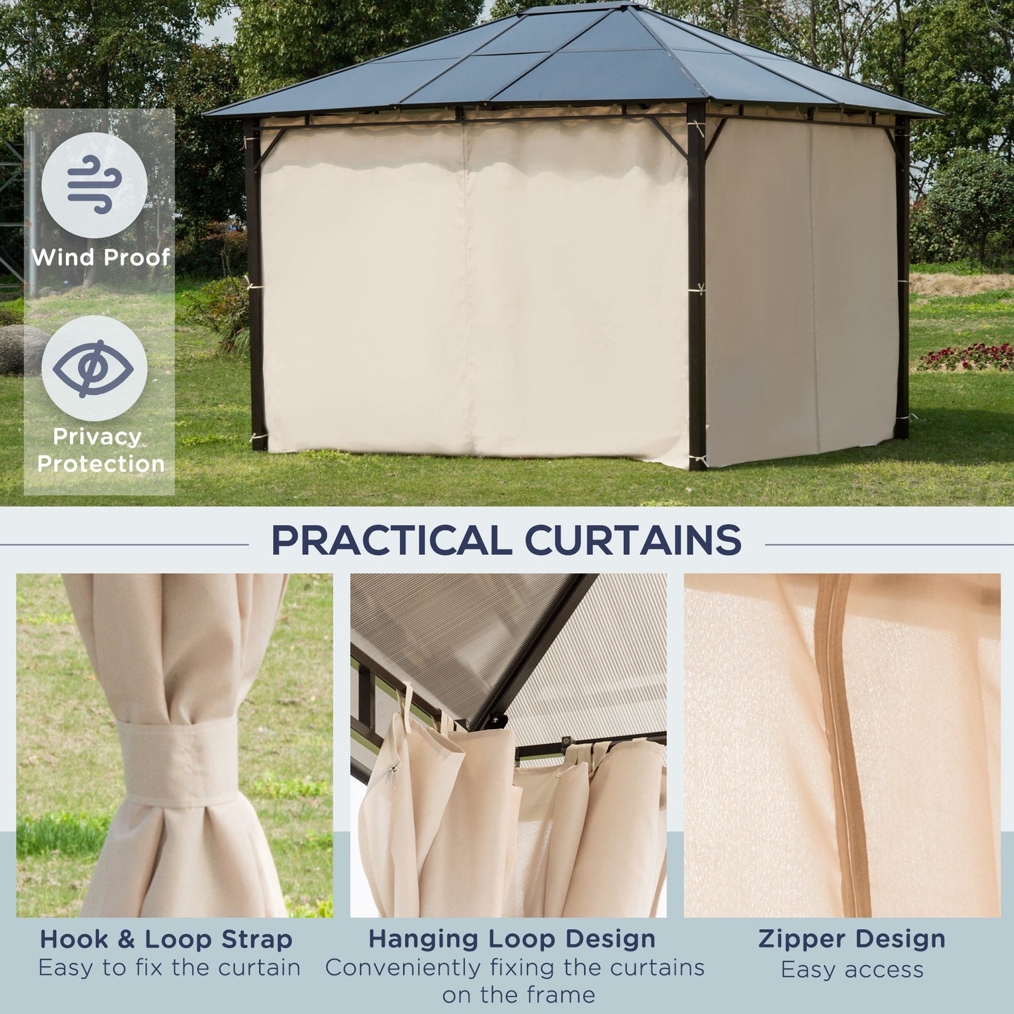 3 x 3.6m Hardtop Gazebo Canopy
