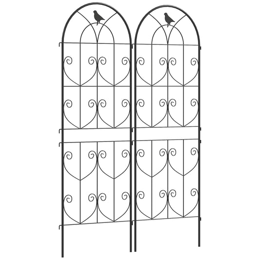 Set of 2 Garden Trellis, Metal Fence Panels