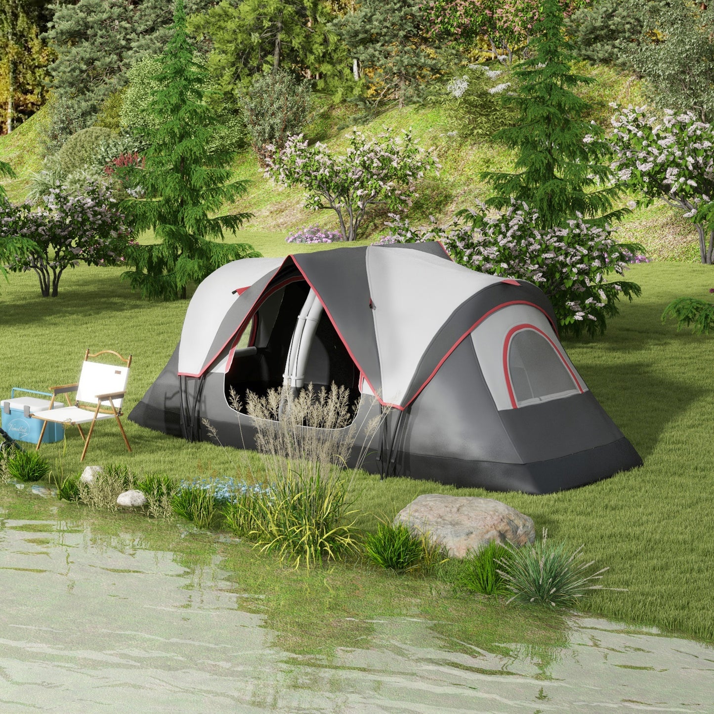 Camping Tent for 6-8 Man with 2000mm Waterproof Rainfly