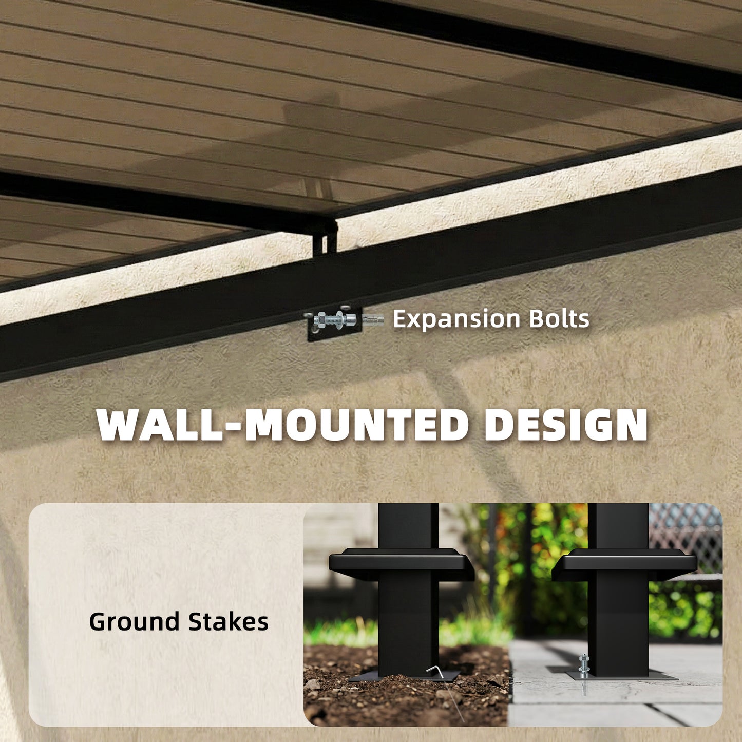 3 x 2.87 m Metal Lean-to Pergola