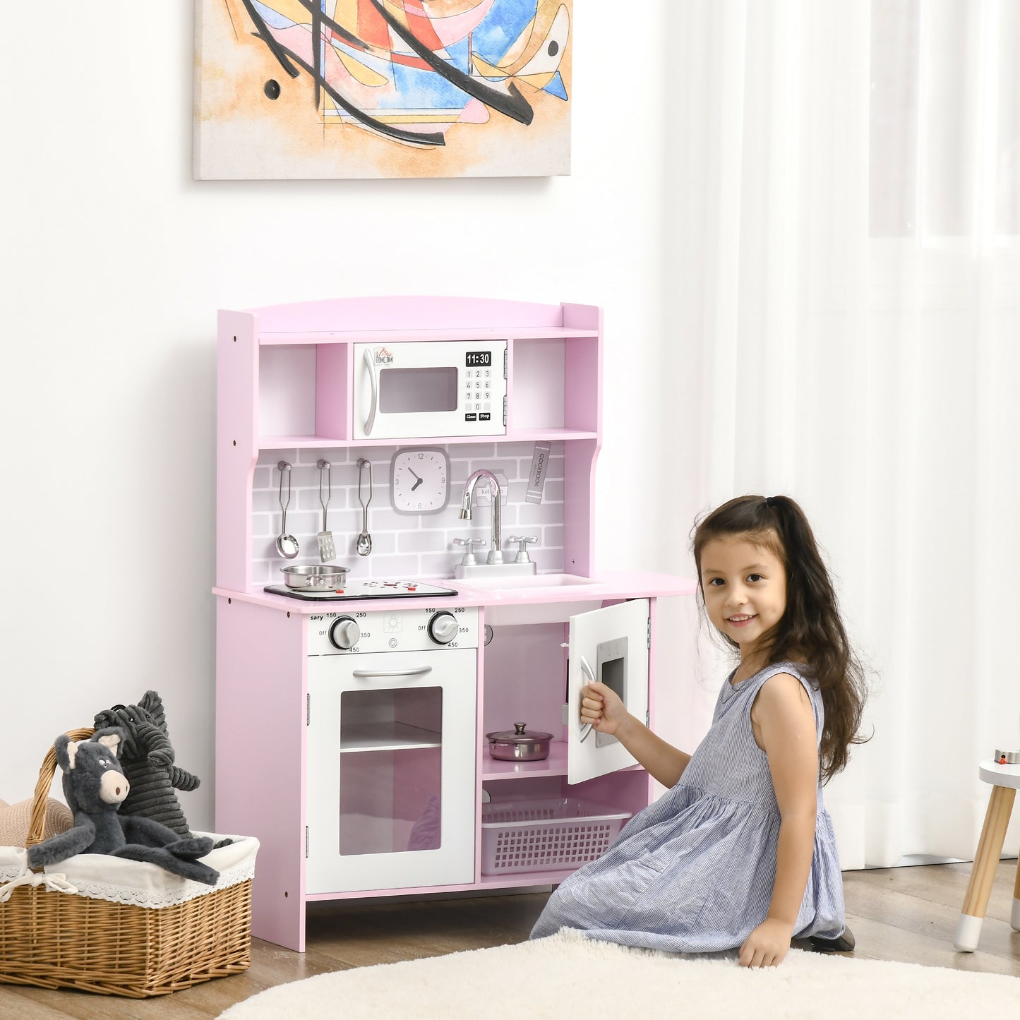 Kids Kitchen Playset, with Lights, Sounds, Microwave, Sink and Storage