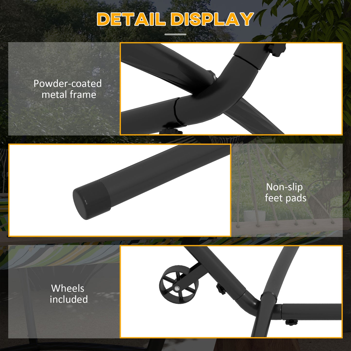 9.5ft Hammock Stand, Portable Hammock with Wheels