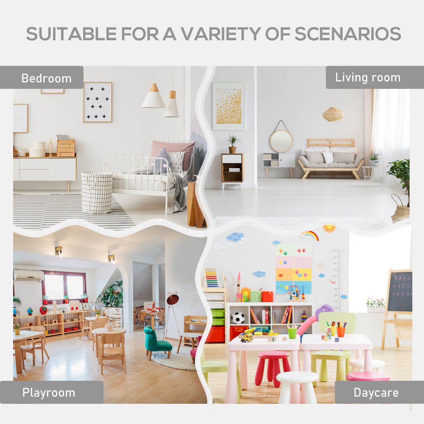 3 Pcs Kids Table & Chairs Set Mini Seating Furniture Home Playroom
