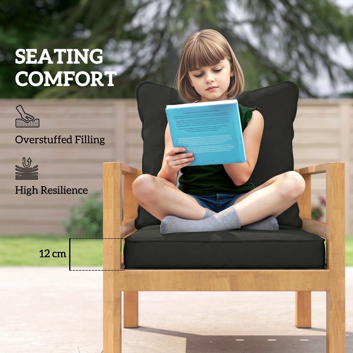 Seat and Back Padded Cushion Set, CUSHION ONLY