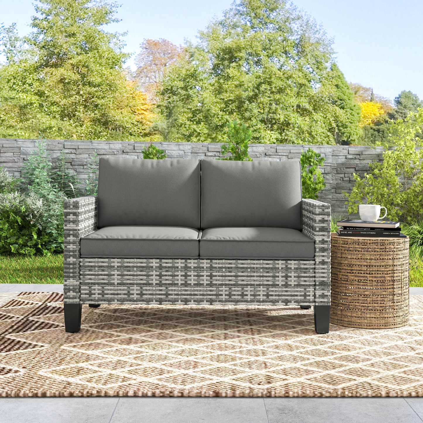 Two-Seater Rattan Outdoor Sofa