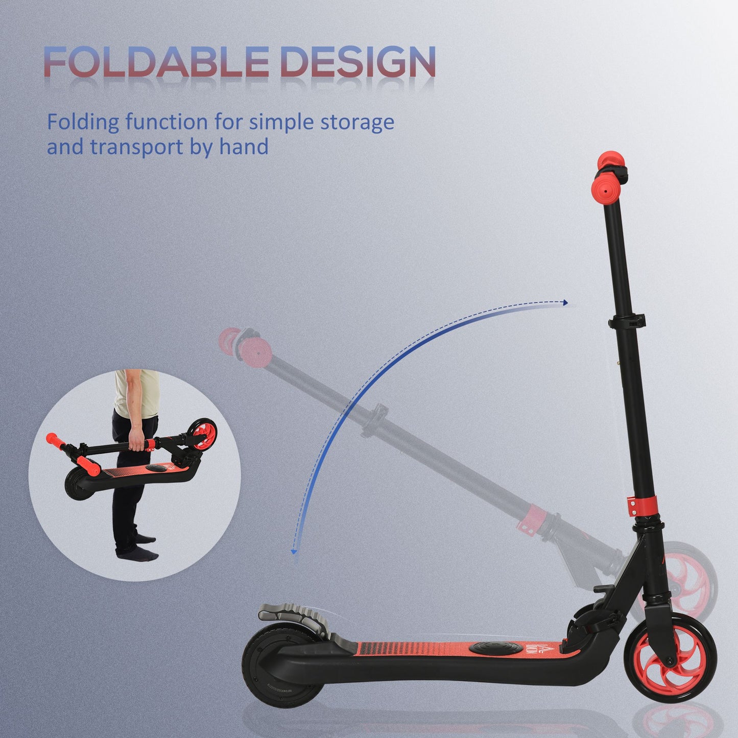 Folding Electric Scooter with Brake, for Ages 6+ Years