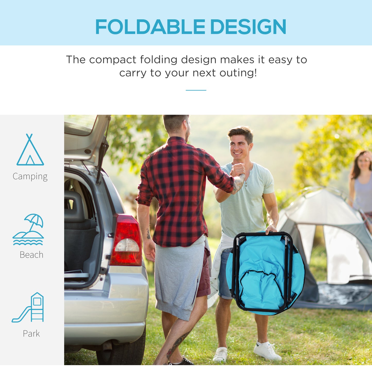 Camping Moon Chair, Portable Folding Camping Chair for Adults