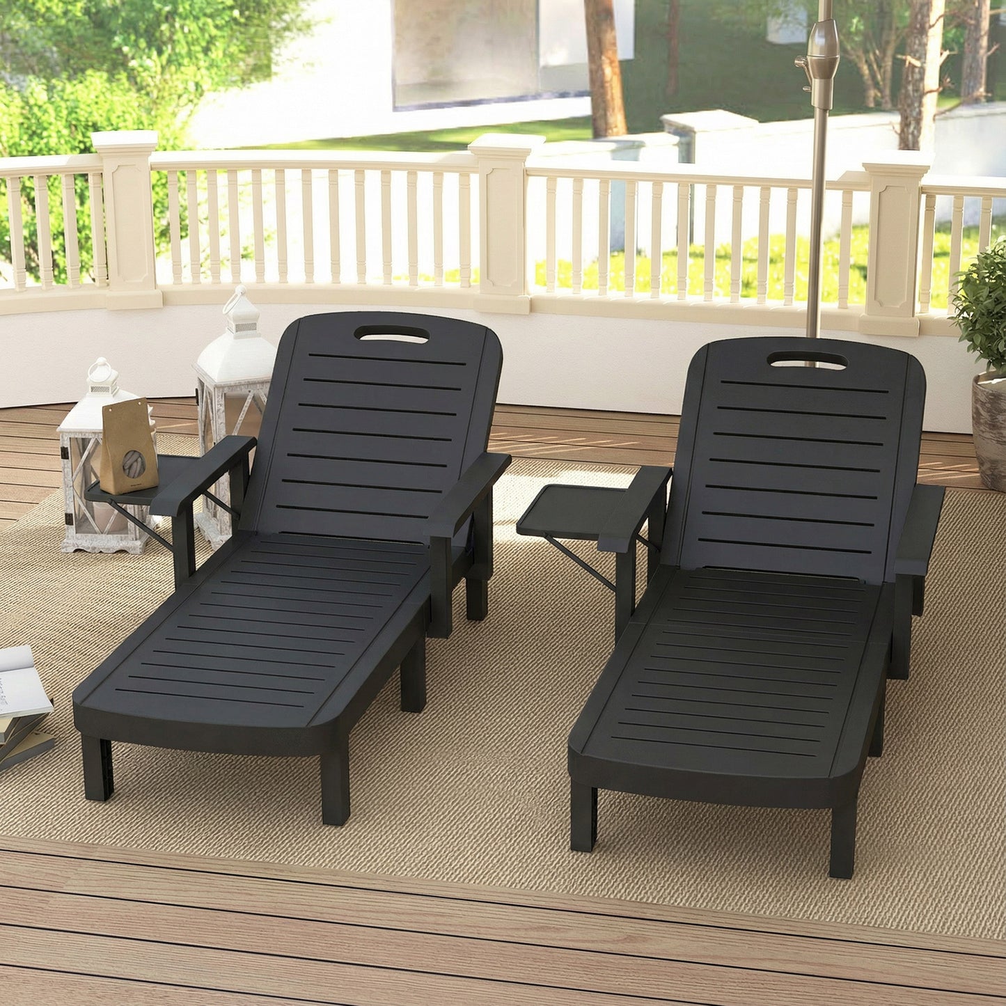 Set of 2 Reclining Sun Loungers