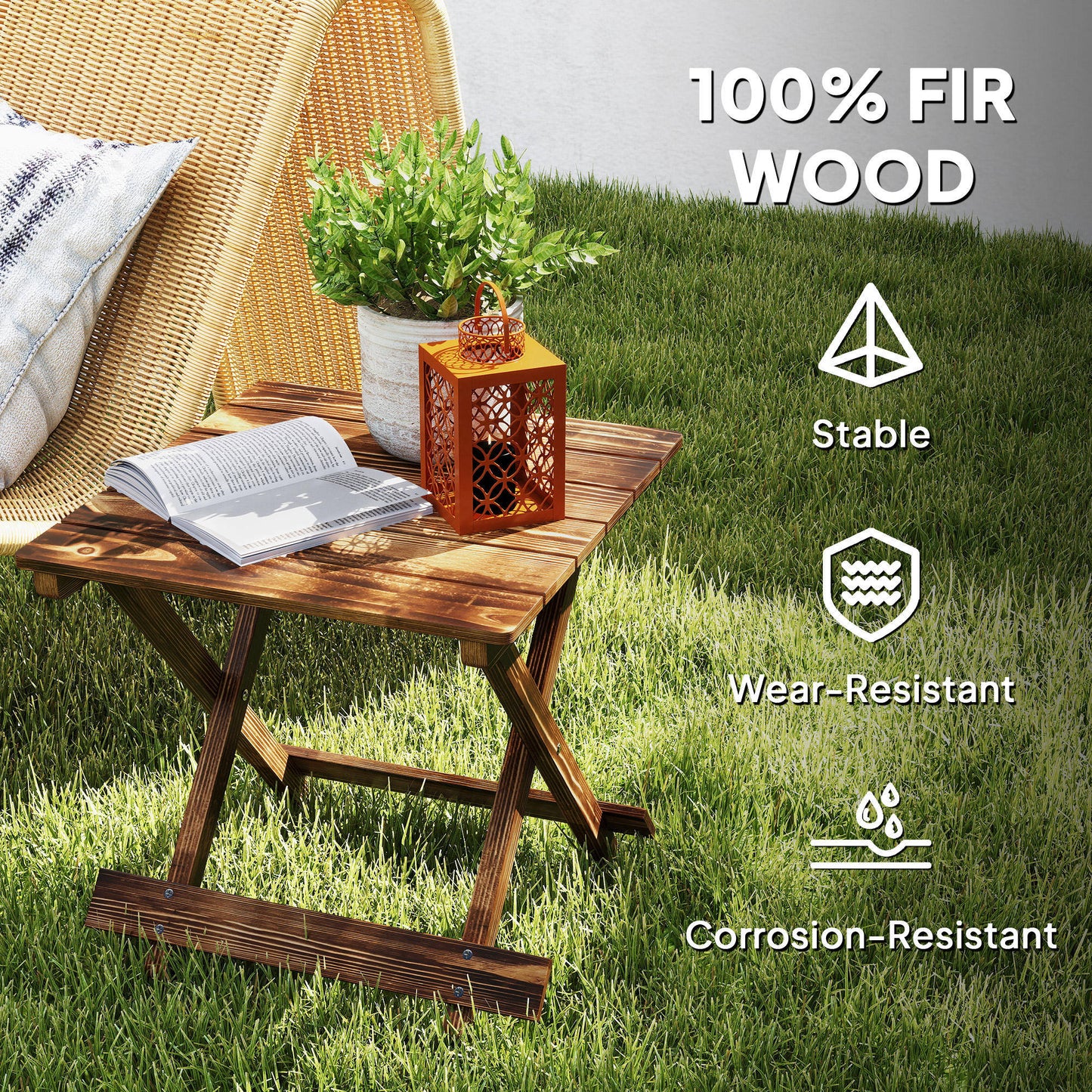 Fir Wood Folding Coffee Table