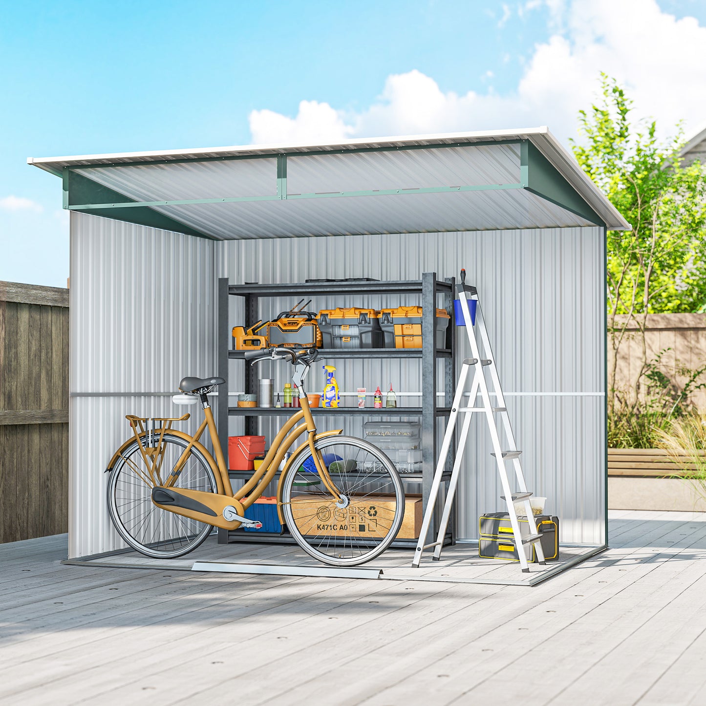 8.5 x 6ft Metal Shed with Lightsky Panels